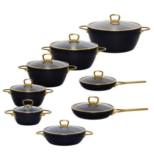 سرویس قابلمه 16 پارچه فورج ام جی اس MGS یراق طلایی