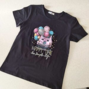 تیشرت زنانه، دخترانه D&S نخی طرح بادکنک