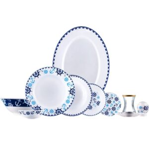 سرویس چینی 40 پارچه طرح لنگر پرارین Prarin