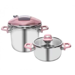 زودپز و بخارپز دوقلوی کاراجا KARACA مدل PERFECT PINK