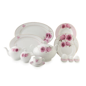 سرویس چینی زرین 102 پارچه رزفلاور