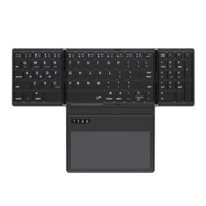 کیبورد بلوتوثی سه تکه تاشو bluetooth foldable keyboard with touchpad